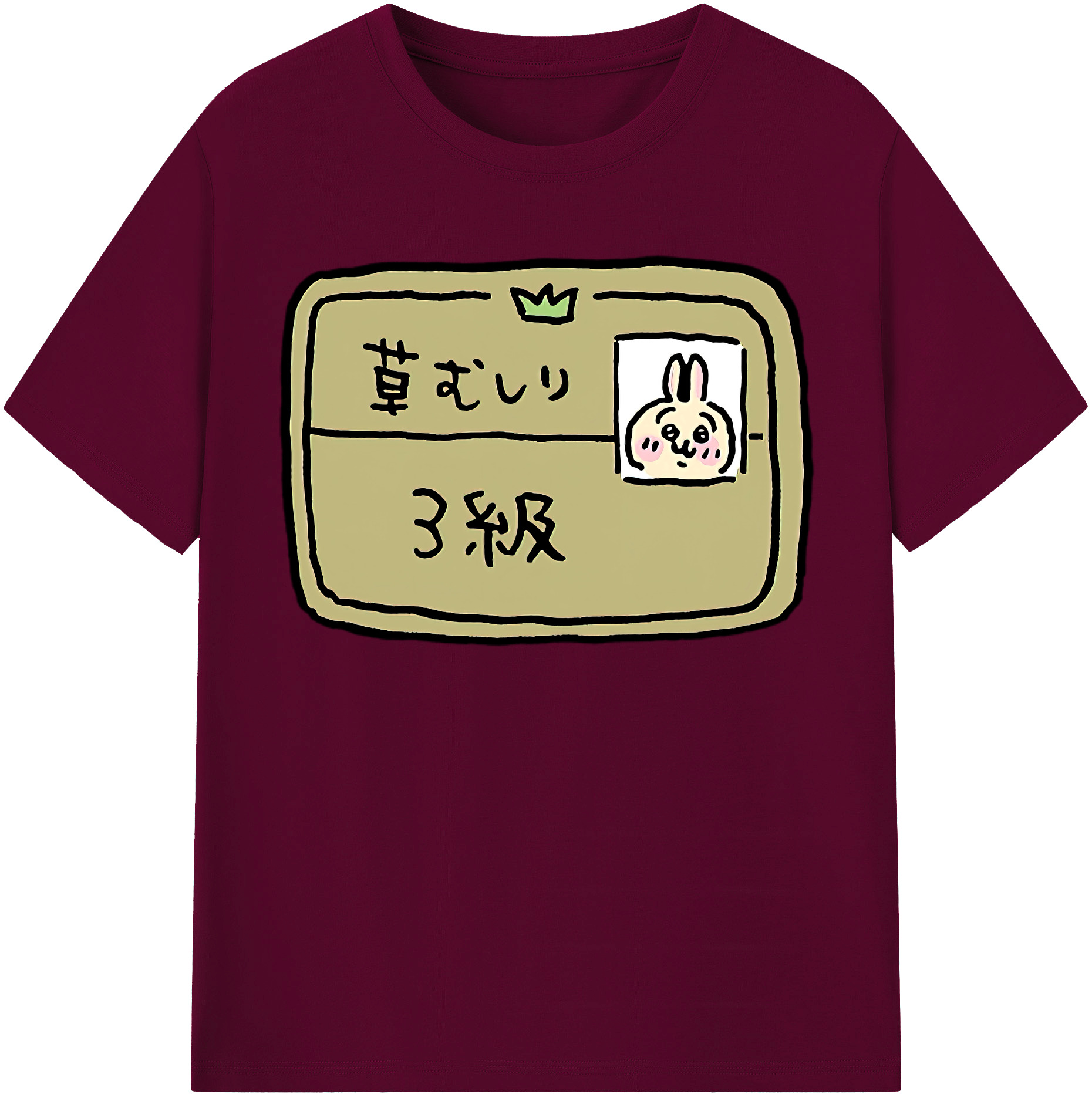 （画像用） ちいかわ うさぎ Chii-kawa usagi レディースカジュアルプリントTシャツ（綿100％）